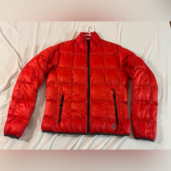 Red Puffer Jacket with Black Accents - Picture 1 of 9